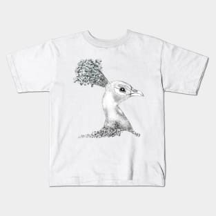 Graphic Peacock Illustration Kids T-Shirt